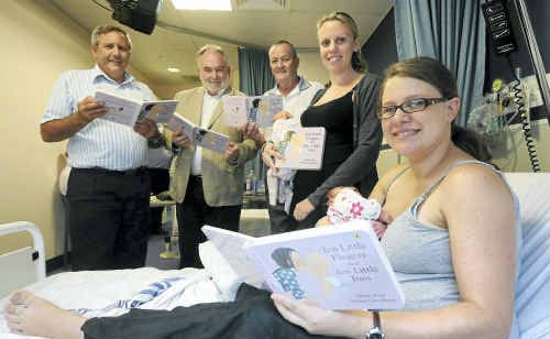 From left: Rotary Club of Coffs Harbour City president George Cecato, Rotary Club of Coffs Harbour South president Peter Farquhar and Rotary Club of Sawtell president Terry Smith, with Cara-lee Davies and baby Imarni and Heidi Harpur with baby Hazel. From left: Rotary Club of Coffs Harbour City president George Cecato, Rotary Club of Coffs Harbour South president Peter Farquhar and Rotary Club of Sawtell president Terry Smith, with Cara-lee Davies and baby Imarni and Heidi Harpur with baby Hazel.